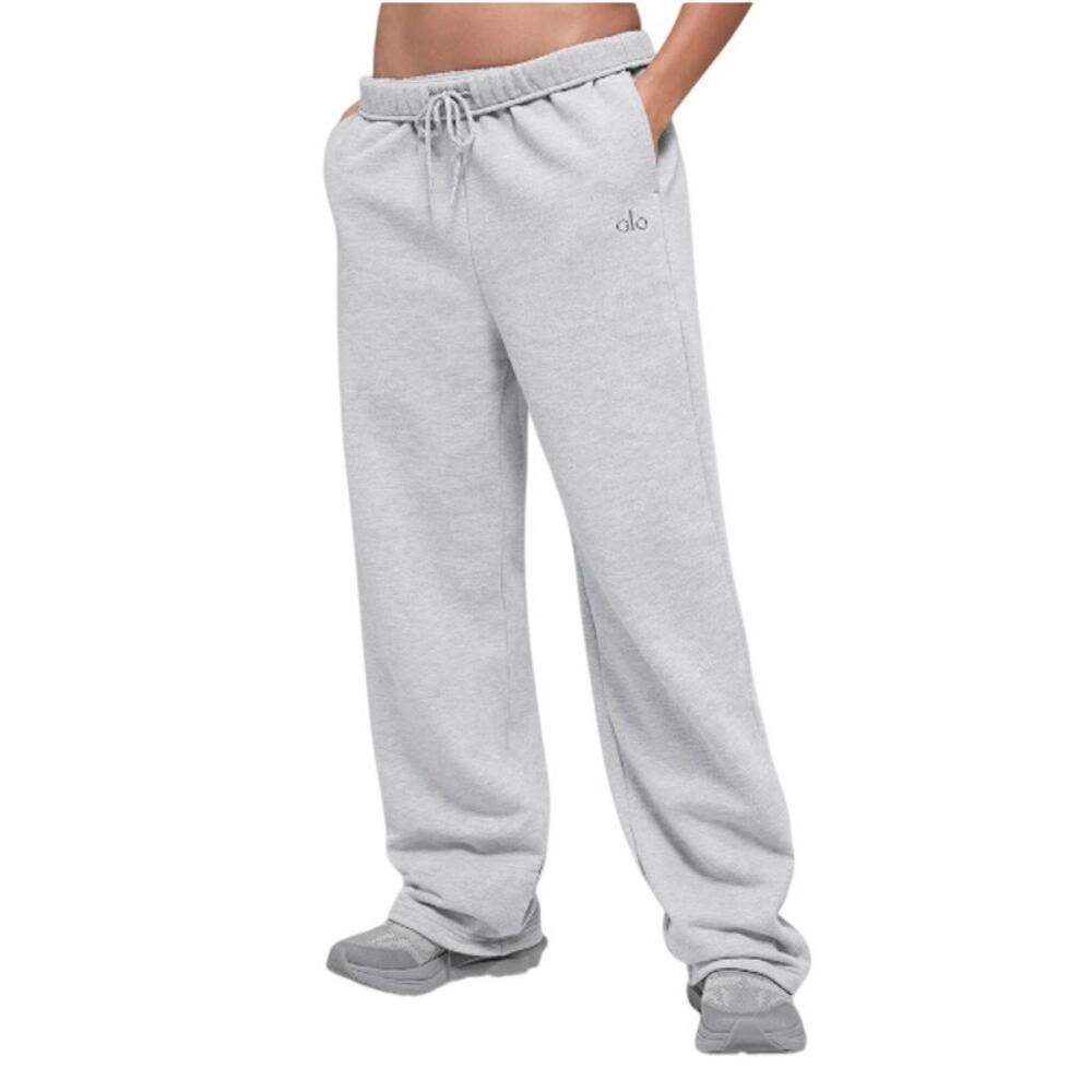 Alo Yoga Unisex Heather Gray Accolade Straight Leg Sweatpant Size M